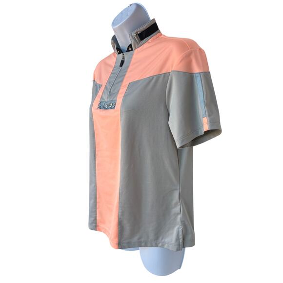 Jamie Sadock Peach and Gray Short Sleeve Performance Polo Golf Shirt size M - Picture 3 of 8